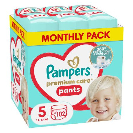 PAMPERS 9% ДДС Premium Care Размер 5, гащички, MSB, 102 бр.