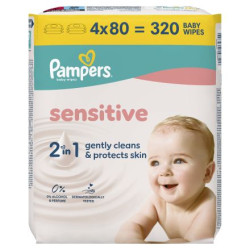PAMPERS Sensitive 4x80, мокри кърпички