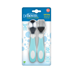 Комплект виличка и лъжичка Dr. Brown's, тюркоаз