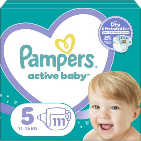 PAMPERS 9% ДДС Active Baby Размер 5, пелени, MB S5, 111 бр.