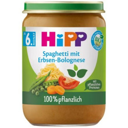 HIPP 9% ДДС 60500 БИО Спагети Болонезе с Грах, пюре, 190 гр