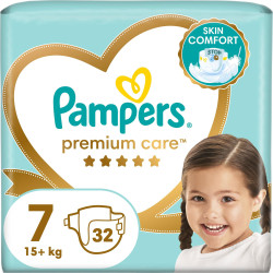 PAMPERS 9% ДДС Premium Care Размер 7, пелени, VP S7, 32 бр.