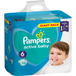 PAMPERS 9% ДДС Active Baby Размер 6, пелени, GP S6, 56 бр.