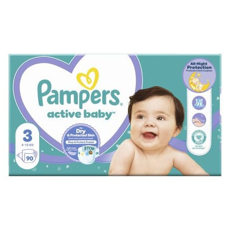 PAMPERS 9% ДДС Active Baby Размер 3, пелени, GP S3, 90 бр.