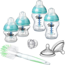 Комплект за новородено Tommee Tippee Advanced Anti-Colic, самостерилизиращо с четка за бебешки шишета