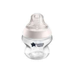 Бебешко шише за хранене Tommee Tippee Natural Start САМОСТЕРИЛИЗИРАЩО, 150 мл, с биберон с бавен поток 0м+ (1 капка)