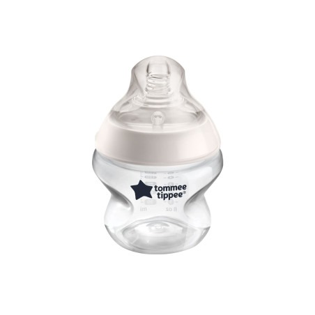 Бебешко шише за хранене Tommee Tippee Natural Start САМОСТЕРИЛИЗИРАЩО, 150 мл, с биберон с бавен поток 0м+ (1 капка)