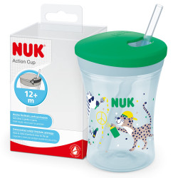 NUK EVOLUTION Action Cup Чаша 230мл. със сламка, 12+ мес., Зелена