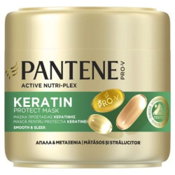 PANTENE Smooth & Sleek, маска за коса, за суха, груба или хвърчаща коса, 300 мл