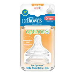 Силиконов биберон Dr. Brown's WN1201-INTL, етап 1, Options+, 2 броя