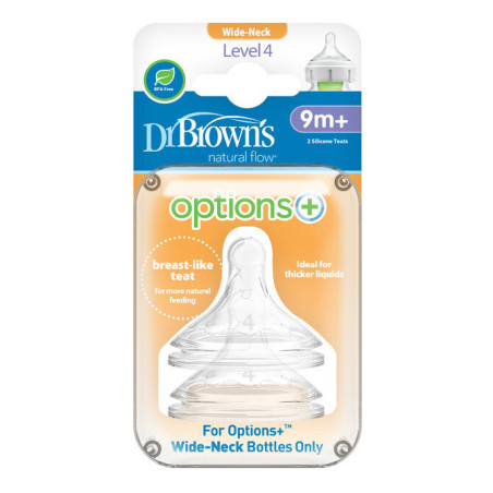 Силиконов биберон Dr. Brown's WN4201-INTL, етап 4, Options+, 2 броя