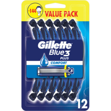 GILLETTE Blue 3 Plus Comfort, самобръсначка, 12 бр.