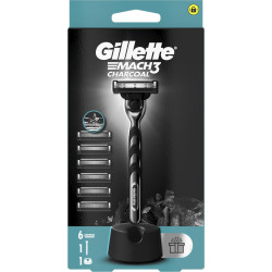 GILLETTE Match3 Charcoal + пост. + 6 нож., самобръсначка