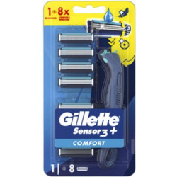 GILLETTE Sensor 3+ Comfort, самобръсначка, с 8 ножчета