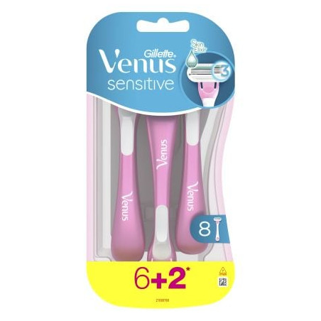 GILLETTE Venus Sensitive, самобръсначка, 6+2бр.