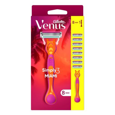 GILLETTE VENUS Simply 3 Miami, самобръсначка, с 8 ножчета