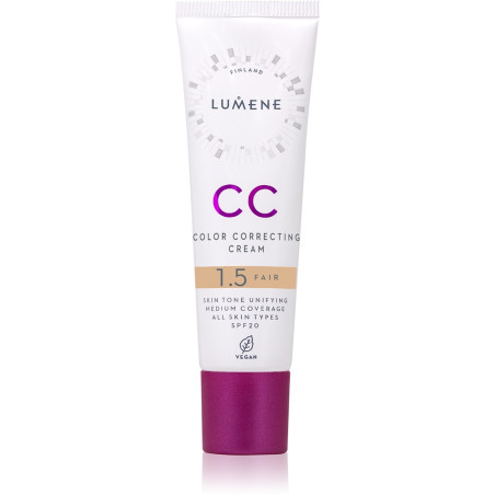 LUMENE VEGAN CC FAIR Крем - фон дьо тен 7в1 SPF20 1.5, 30 мл