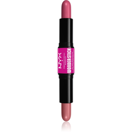 NYX PROFESSIONAL MAKE UP WONDER STICK Руж стик двоен Light peach N Baby pink, 4 г