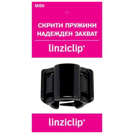 LINZICLIP MIDI Черна Перла, средна, щипка за коса, 030443