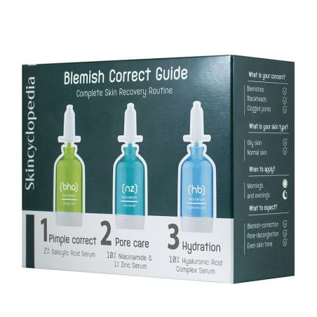 SKINCYCLOPEDIA BLEMISH CORRECT GUIDE Комплект от 3 серума при несъвършенства, 3x15мл