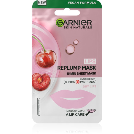 SKIN NAT REPLUMP CHERRY Хартиена маска с грижа за устни 5гр