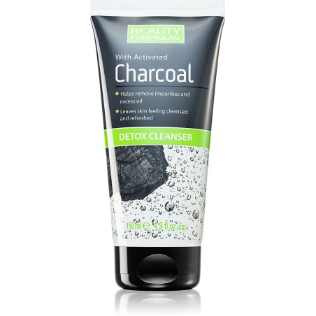 BEAUTY FORMULAS Почистващ гел за лице с активен въглен, 150мл