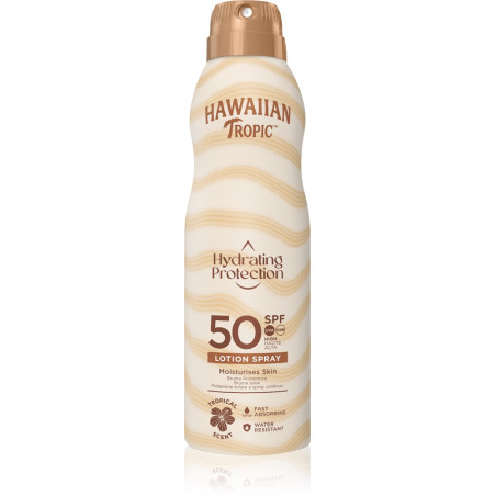 HAWAIIAN TROPIC Хидратиращ слънезащитен спрей SPF50, 220ml