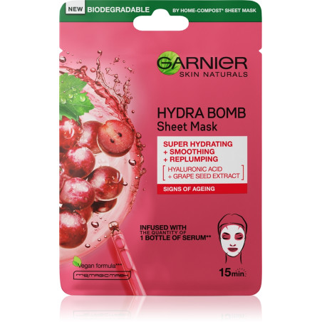 GARNIER SKIN NATURALS Hydra Bomb Хартиена маска за гладка кожа