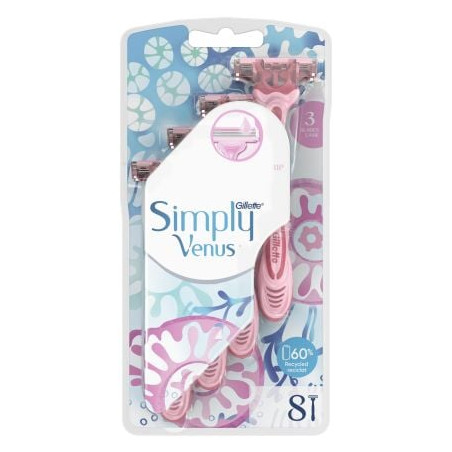 GILLETTE VENUS 3 SIMPLY Еднократна самобръсначка, 8 бр.