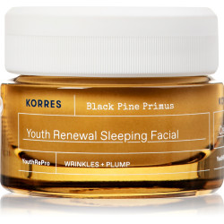 KORRES BLACK PRIMUS Нощен крем за лице срещу първи бръчки с екстракт от зародиш на шишарки, 40 мл