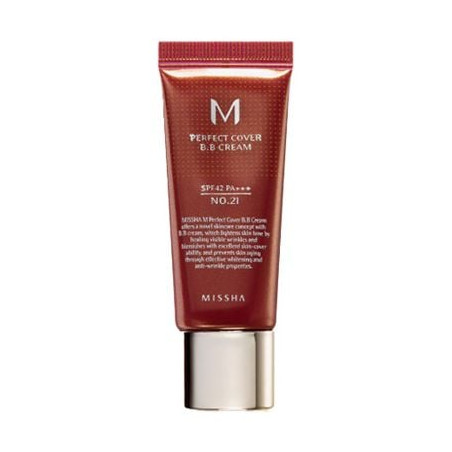 MISSHA M PERFECT COVER BB Крем SPF42 No.21/Light Beige, 20 мл.