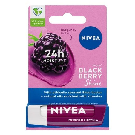 NIVEA BLACKBERRY SHINE Балсам за устни 4.8, гр.