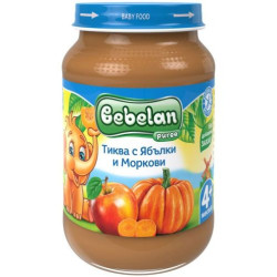 Плодово пюре Bebelan Puree - Тиква, ябълки и моркови, 190 g