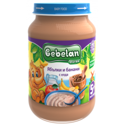 Млечна каша Bebelan Puree - Ябълки и банани с елда, 190 g