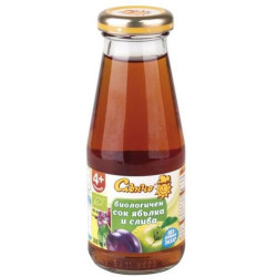 Био сок Слънчо - Ябълка и сливи, 200 ml