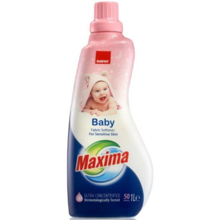 Омекотител Sano - Maxima бейби, Супер концентрат, 50 пранета, 1 l