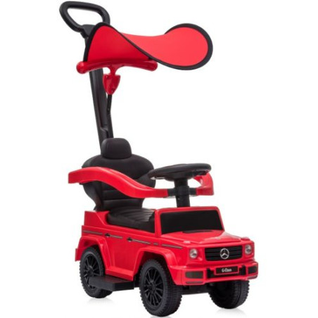 Кола за яздене с дръжка и сенник Lorelli - Mercedes-benz G350d, червена