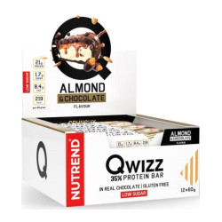 Qwizz Протеинови барoве, бадем с шоколад, 12 броя, Nutrend