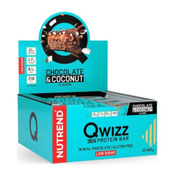 Qwizz Протеинови барoве, шоколад с кокос, 12 броя, Nutrend