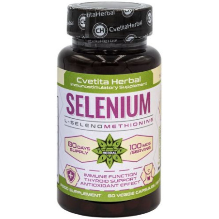 Selenium, 100 mcg, 80 капсули, Cvetita Herbal