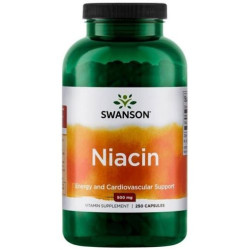 Niacin, 500 mg, 250 капсули, Swanson