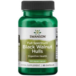 Full Spectrum Black Walnut Hulls, 500 mg, 60 капсули, Swanson