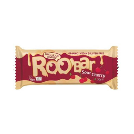 Суров бар с вишни и бял шоколад, 30 g, Roobar