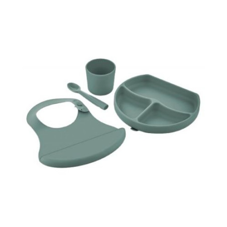 Силиконов комплект за хранене BabyJem - Mint