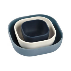 Комплект силиконови купи Beaba - 3 броя, Nightblue/Cotton/Balticblue