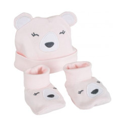 Бебешки комплект шапка с терлички Cangaroo - Rey, розов