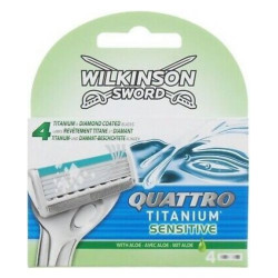 Wilkinson Sword Quattro Резервни ножчета за бръснене Titanium Sensitive, 4 броя
