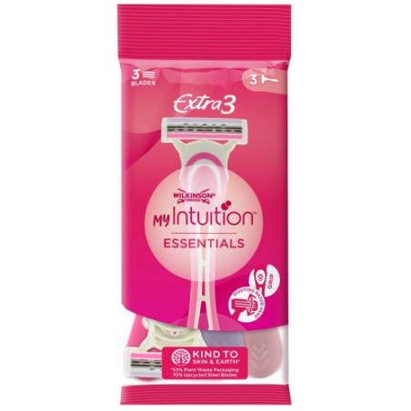 Wilkinson Sword Дамски самобръсначки Extra3 Essentials Beauty, 3 броя