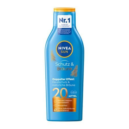 NIVEA SUN PROTECT&BRONZE Слънцезащитен лосион за естествен тен SPF 20, 200 мл
