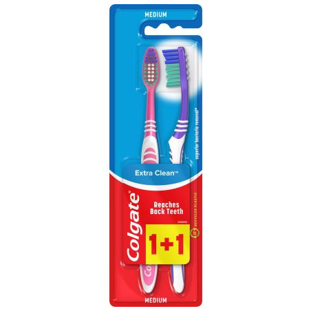 COLGATE EXTRA CLEAN Четка за зъби, 1+1бр